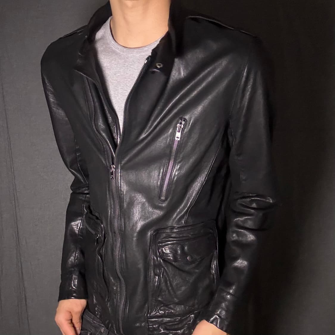 lamb skin leather jacket 상품이미지3
