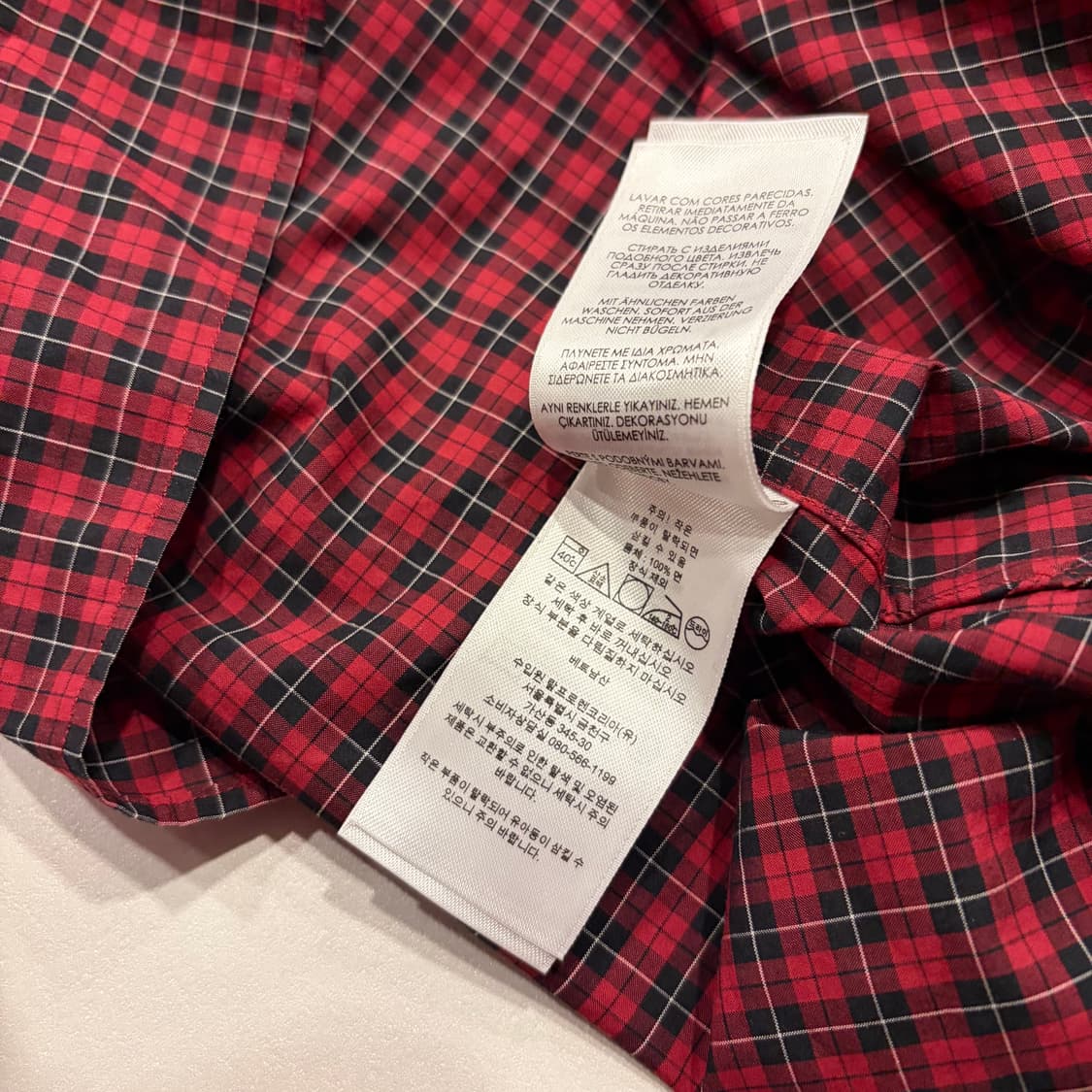 [M] 폴로 랄프로렌 슬림핏 레드 체크 셔츠 C861 상품이미지7