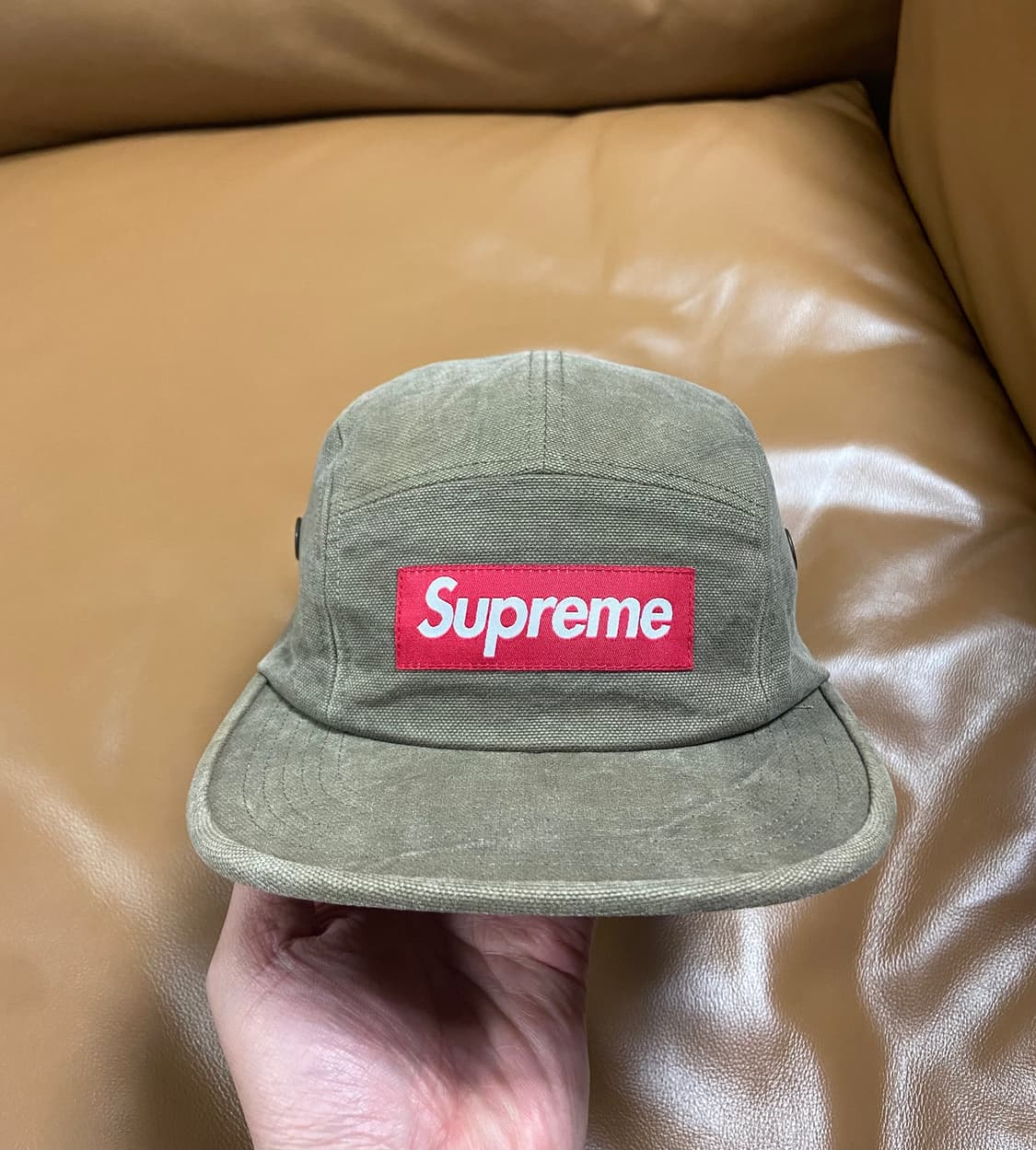 Supreme 슈프림 스톤워시드 올리브 캠프캡 모자 상품이미지2