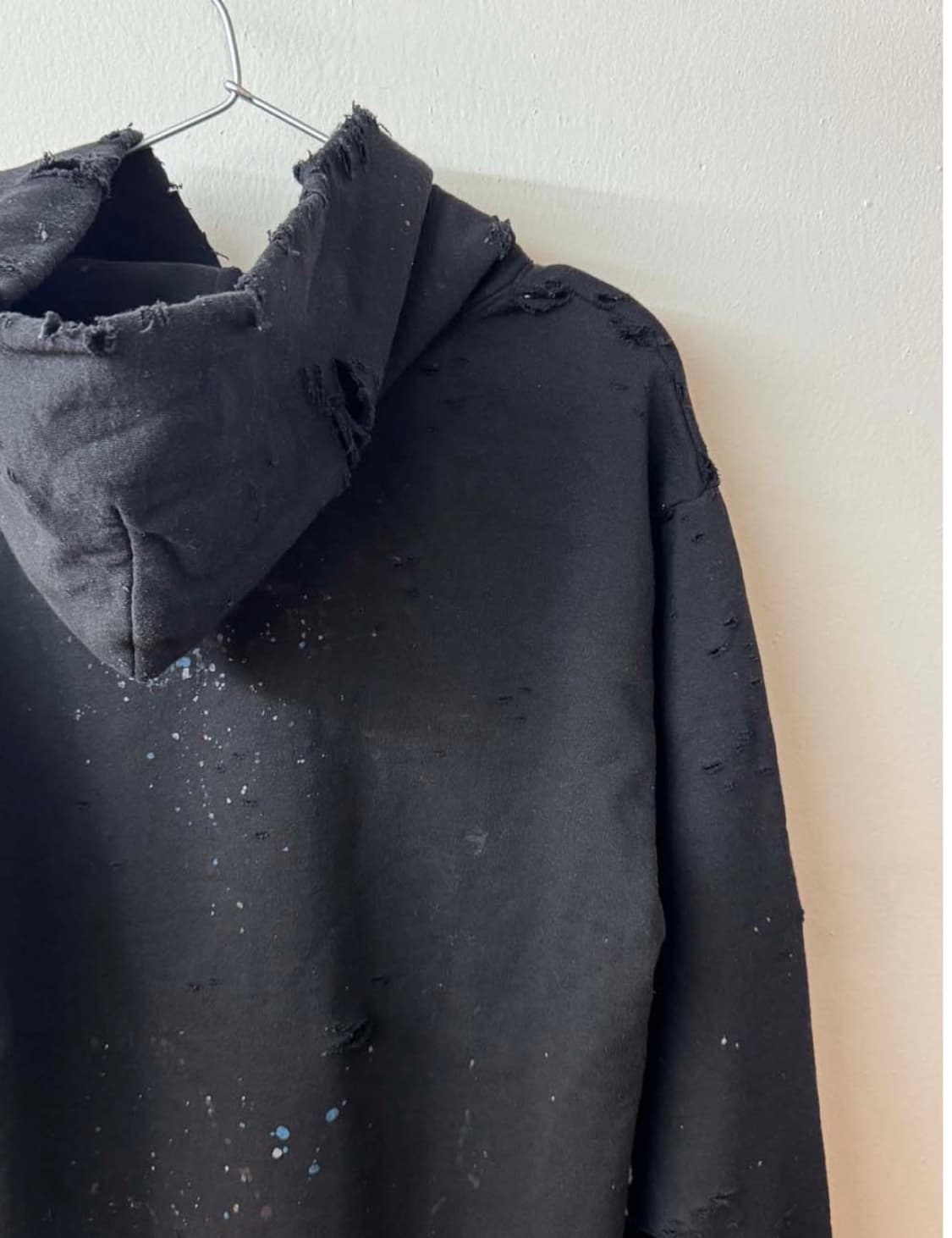 D.D.W Destroyed Black Plain Hoodie (2) 상품이미지5