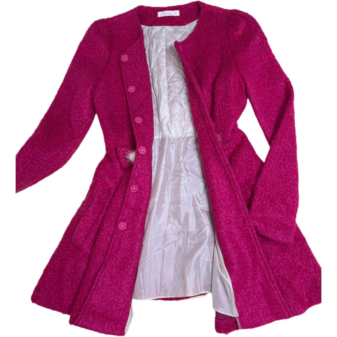 빈티지 러블리 리본 핫핑크 코트 상품이미지6