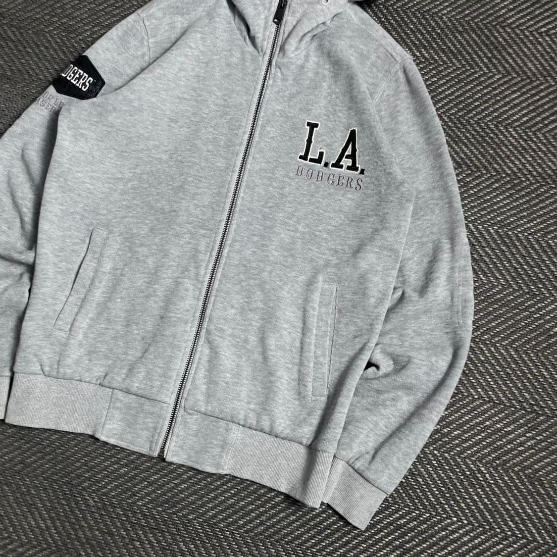 MLB LA 다저스 사이드 패치 그레이 후드집업y 4835 상품이미지3