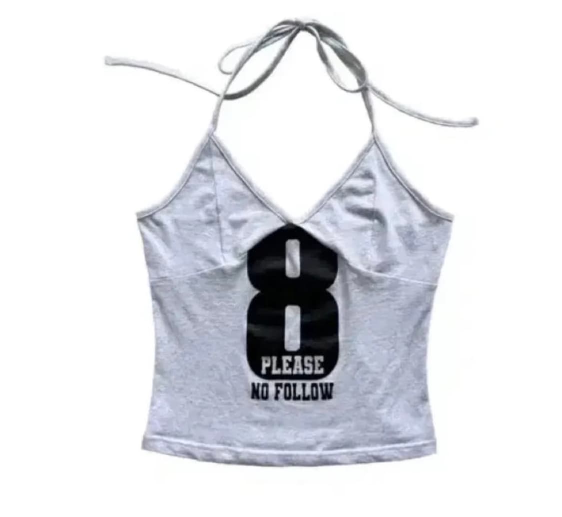 [오늘만이가격] 플노팔 넘버8 로고홀터탑 멜란지그레이ㅣ 상품이미지1