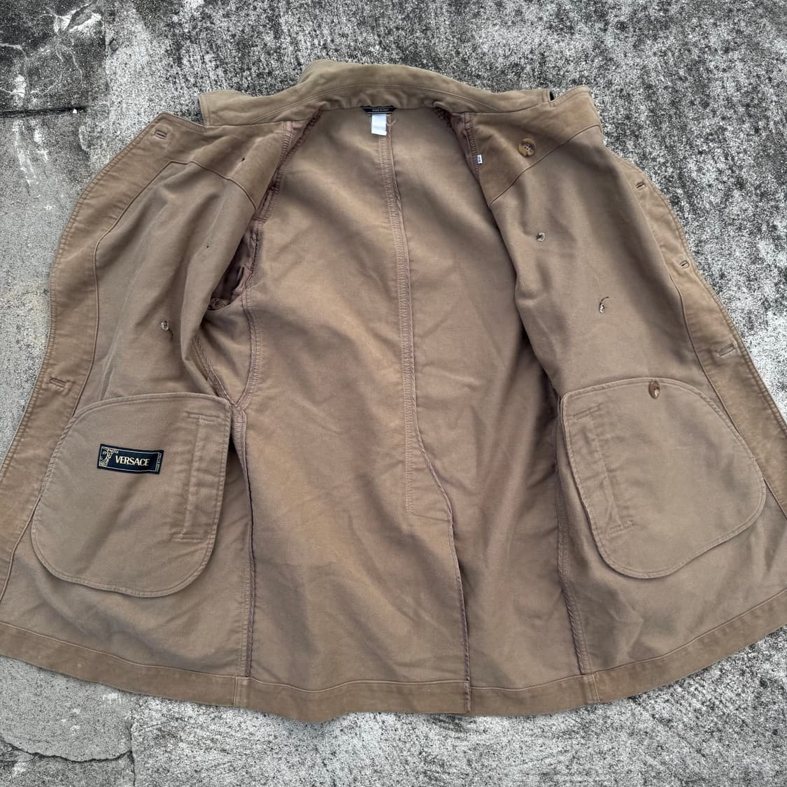 [XL] 00s Versace 베르사체 몰스킨 프렌치 모터싸이클 코트 상품이미지2