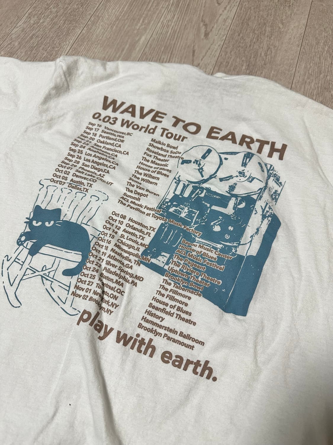 웨이브 투 어스 0.03 2024 북미 투어 티셔츠 화이트 L 상품이미지3