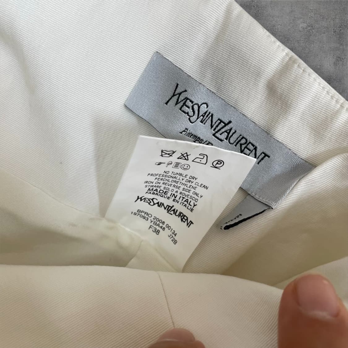 입생로랑 SS2000 비대칭 코튼 미디 스커트 FR38 상품이미지3