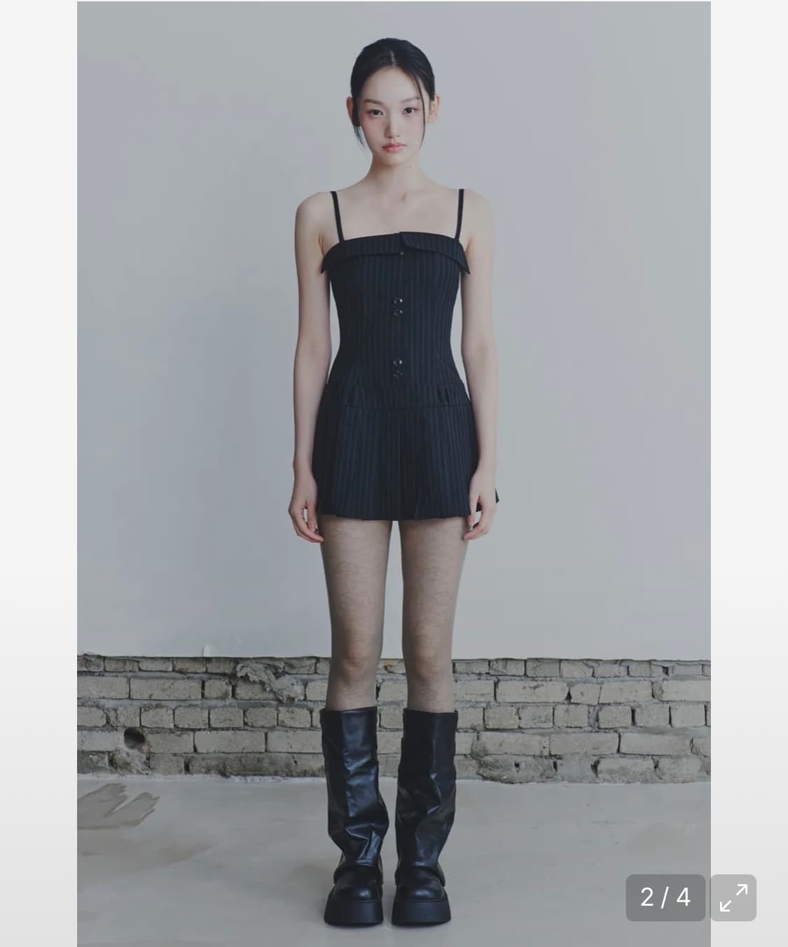 (새상품)페인오어플레져 하트탑 원피스 블랙 판매 상품이미지1