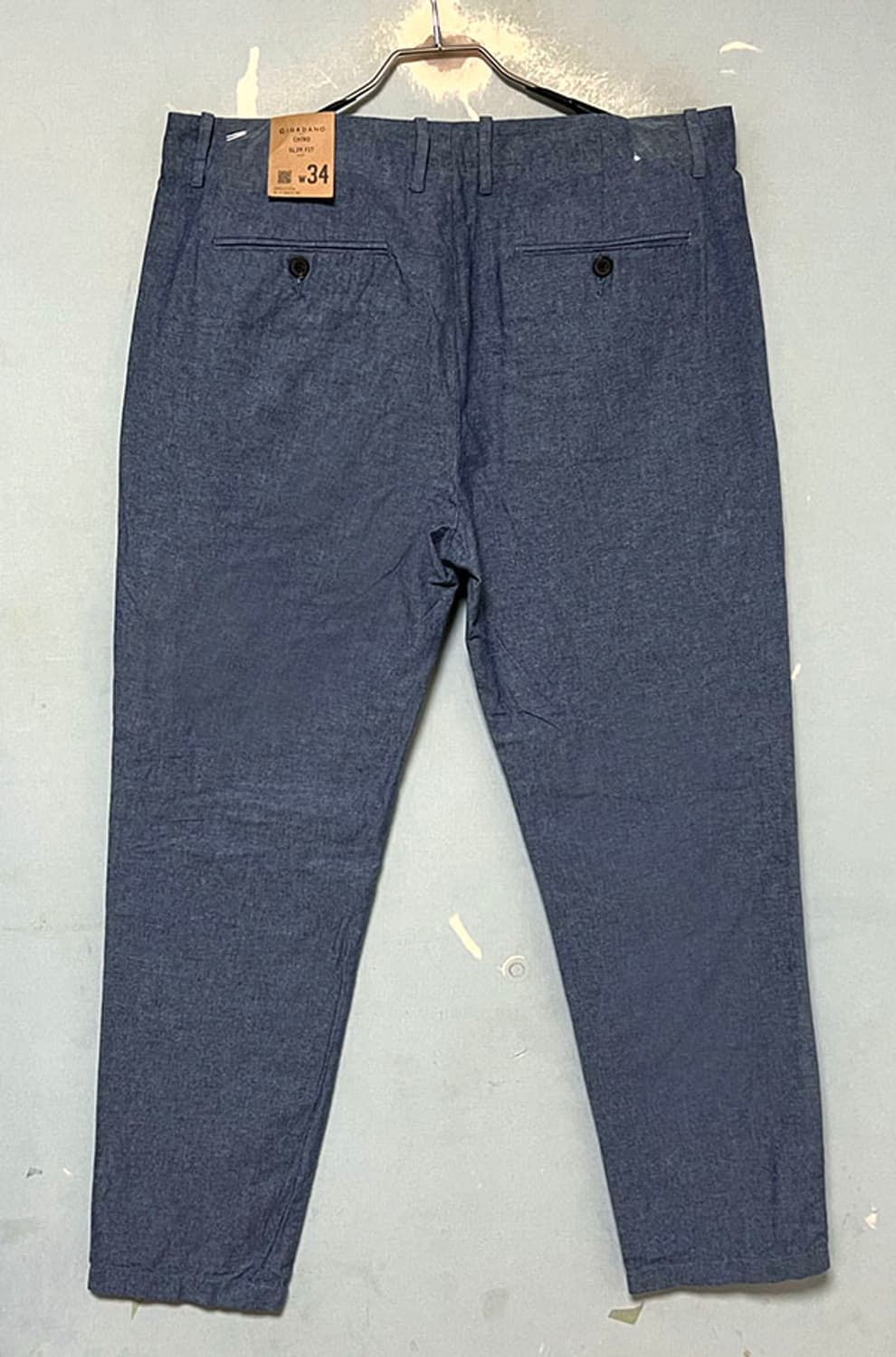 지오다노 남자 면바지 여름 스키니핏 시원한 새상품 블루 캐주얼 XL 34 상품이미지2