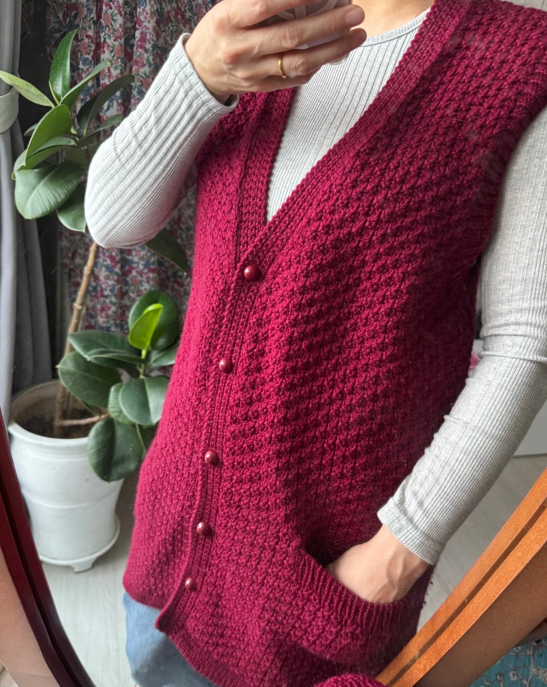 넘 예쁜 폭닥한 빈티지 니트 조끼 베스트 상품이미지10