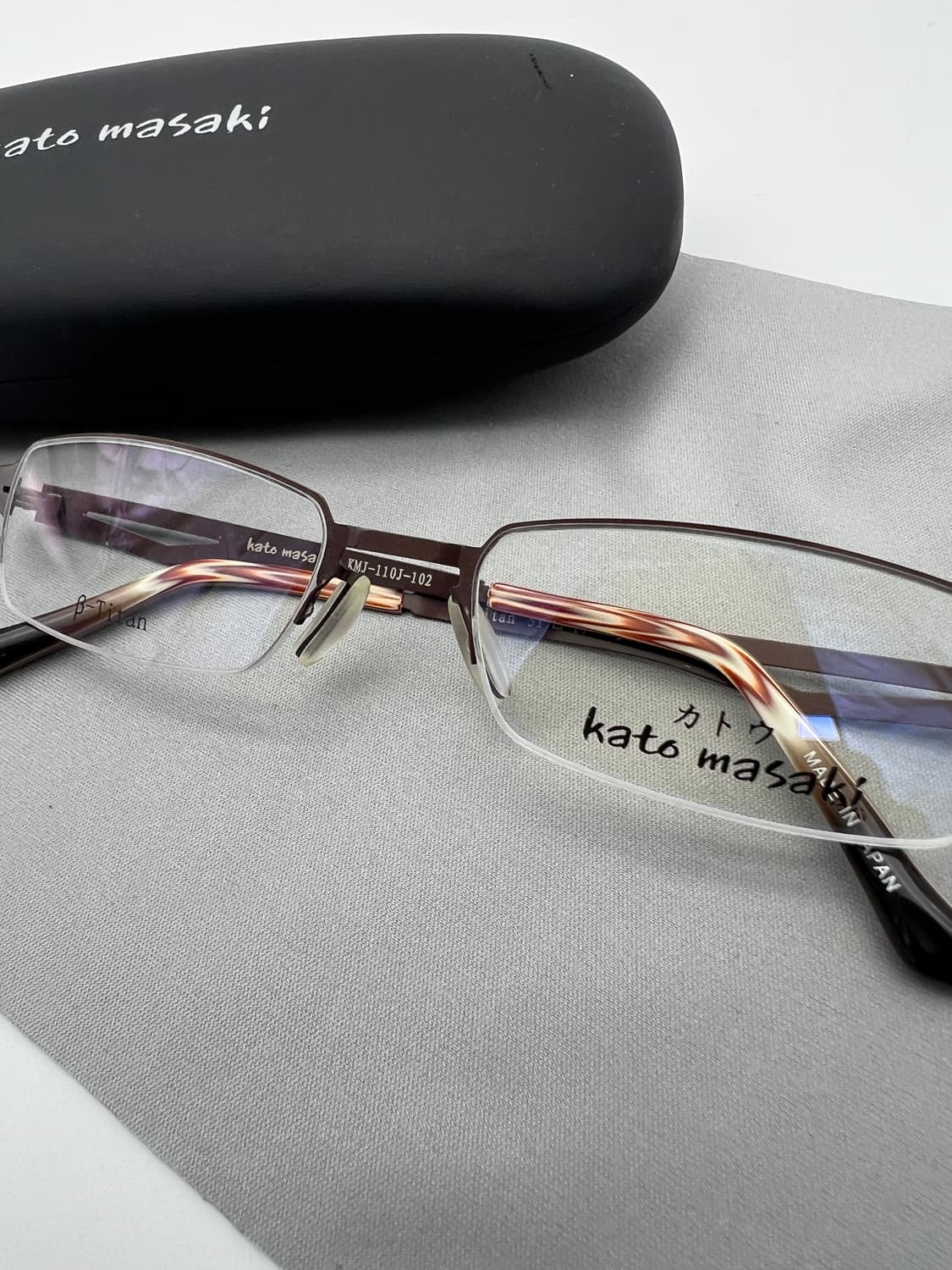 카토마사키kato masaki 하프무테 메탈 스퀘어 안경 KMJ-110J 상품이미지2