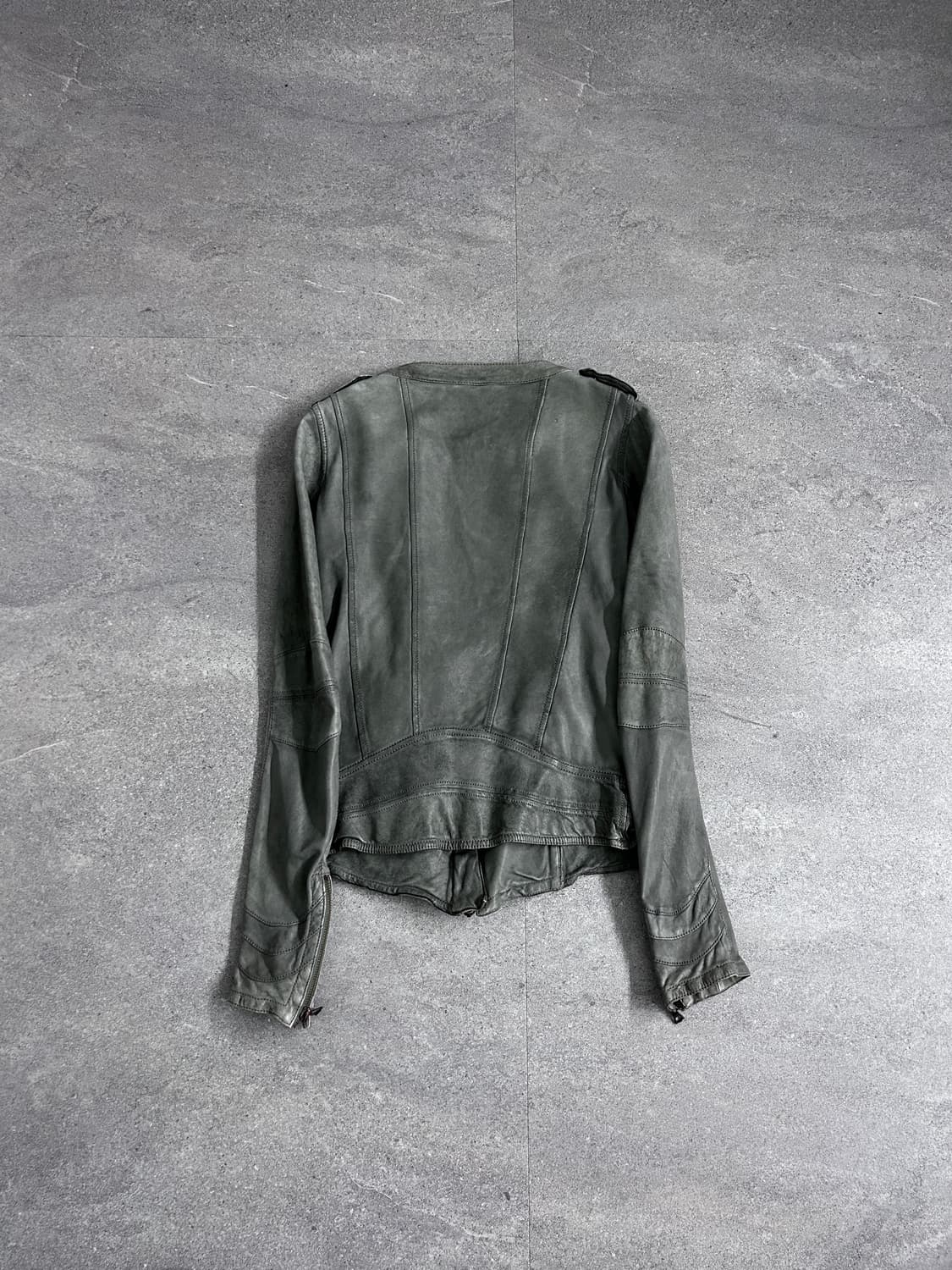 Drome 인시젼 사선 지퍼 램스킨 자켓 상품이미지6