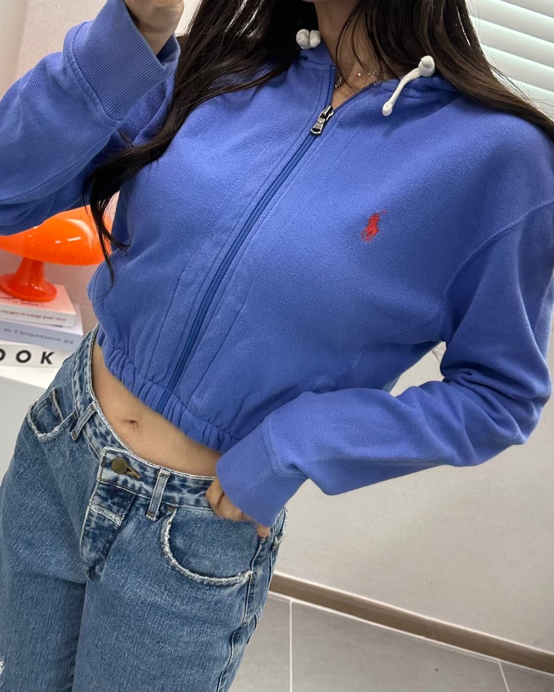 (S)폴로 크롭 후드-M647 상품이미지1