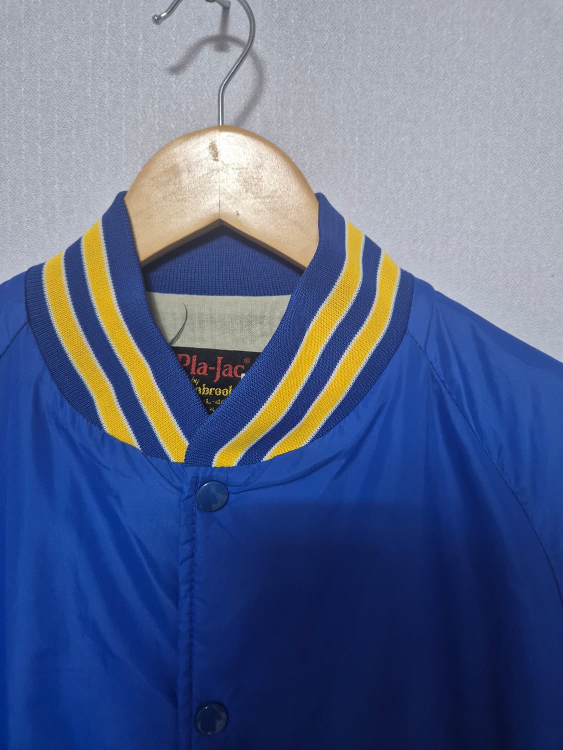 80s 빈티지 pla-jac 새틴 바시티 자켓 USA made (L) 상품이미지2