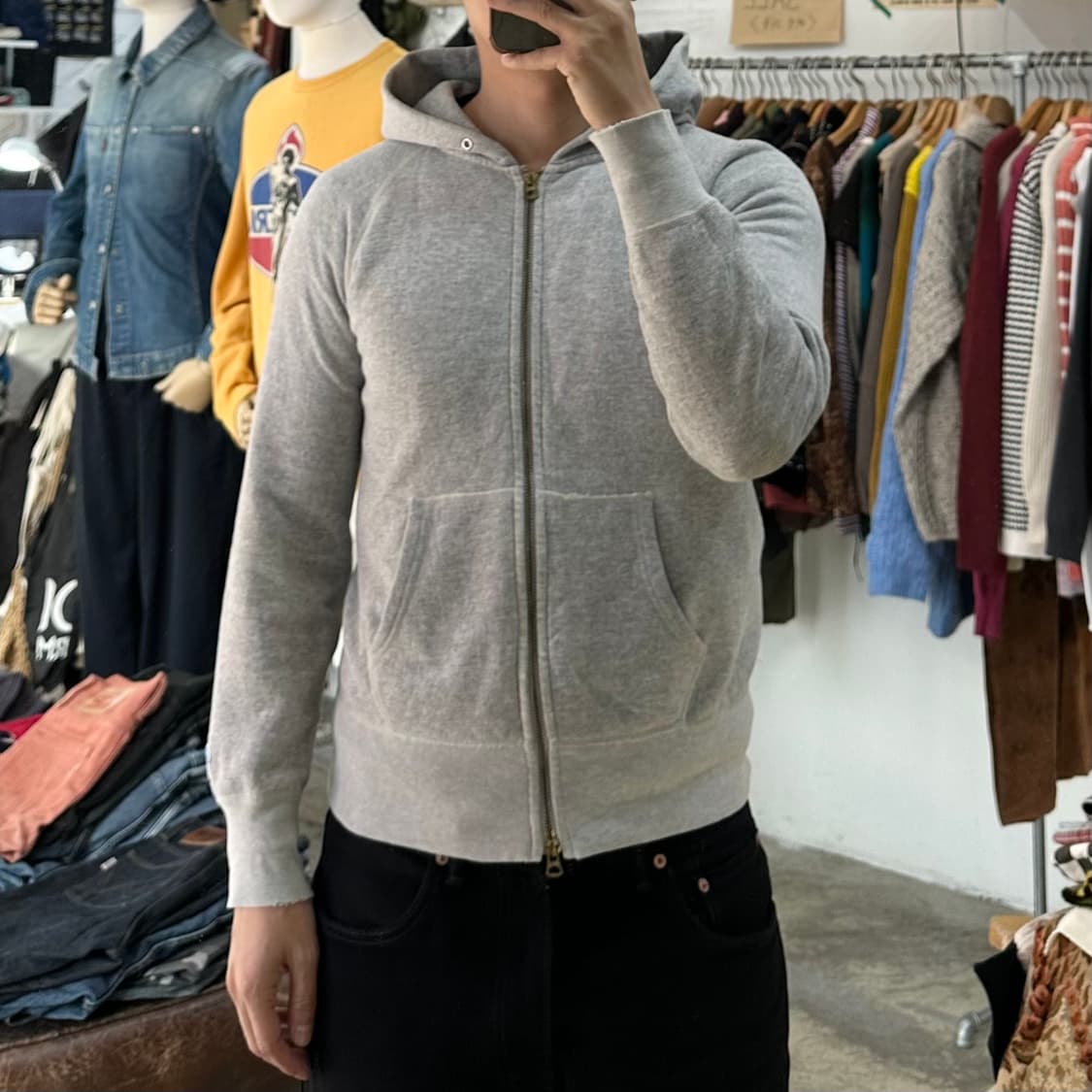 (착용컷) ORCIVAL 스웻 후드 집업 (남성용 90-93) 상품이미지2