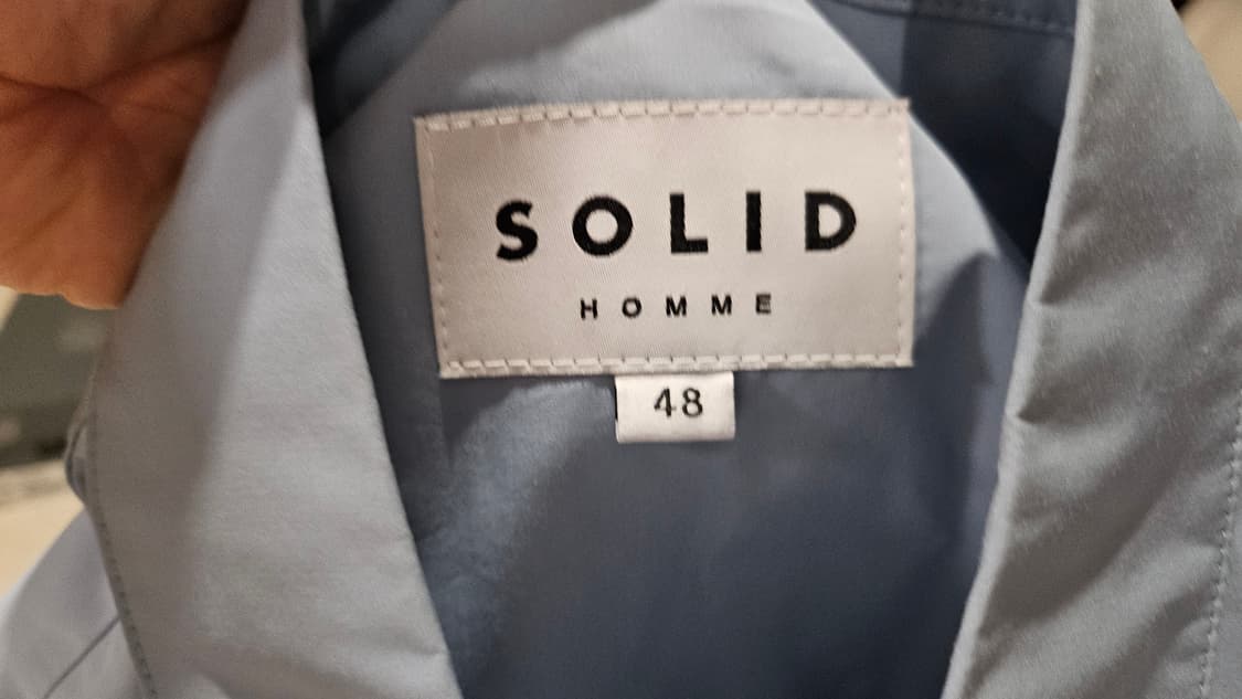 [48] 솔리드옴므 백로고 블루 긴팔 셔츠 상품이미지6