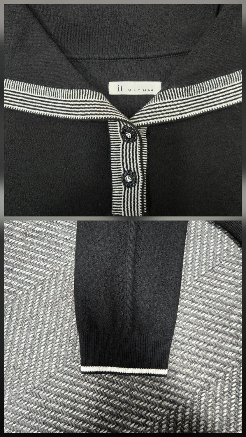 잇미샤 니트 블록 원피스 세일러 플리츠 원피스 상품이미지3