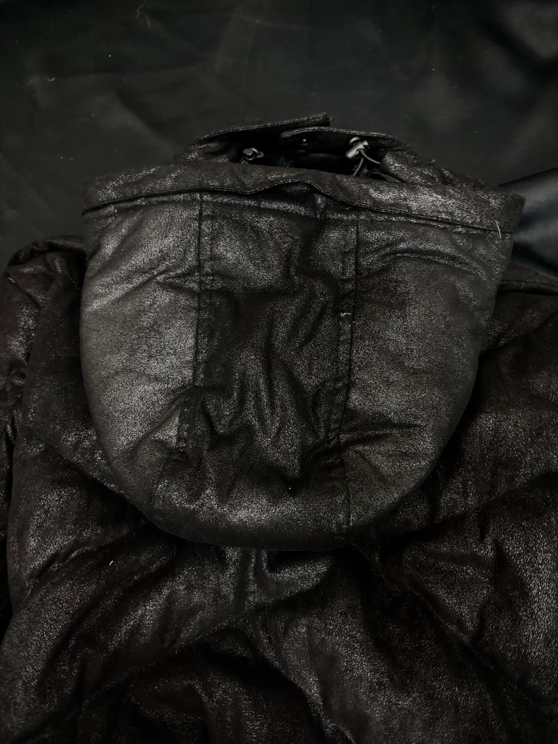 CHIC Mood Black Crack washed Hoodie Down 상품이미지6