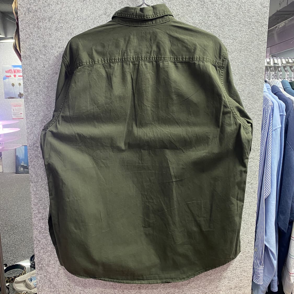 칼하트 패치로고 투포켓 카키 셔츠 B3166 상품이미지5