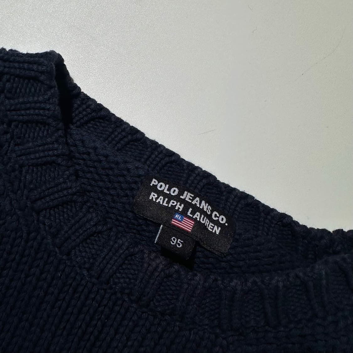 폴로 진스 컴퍼니 랄프로렌 성조기 라운드 니트 네이비 상품이미지4