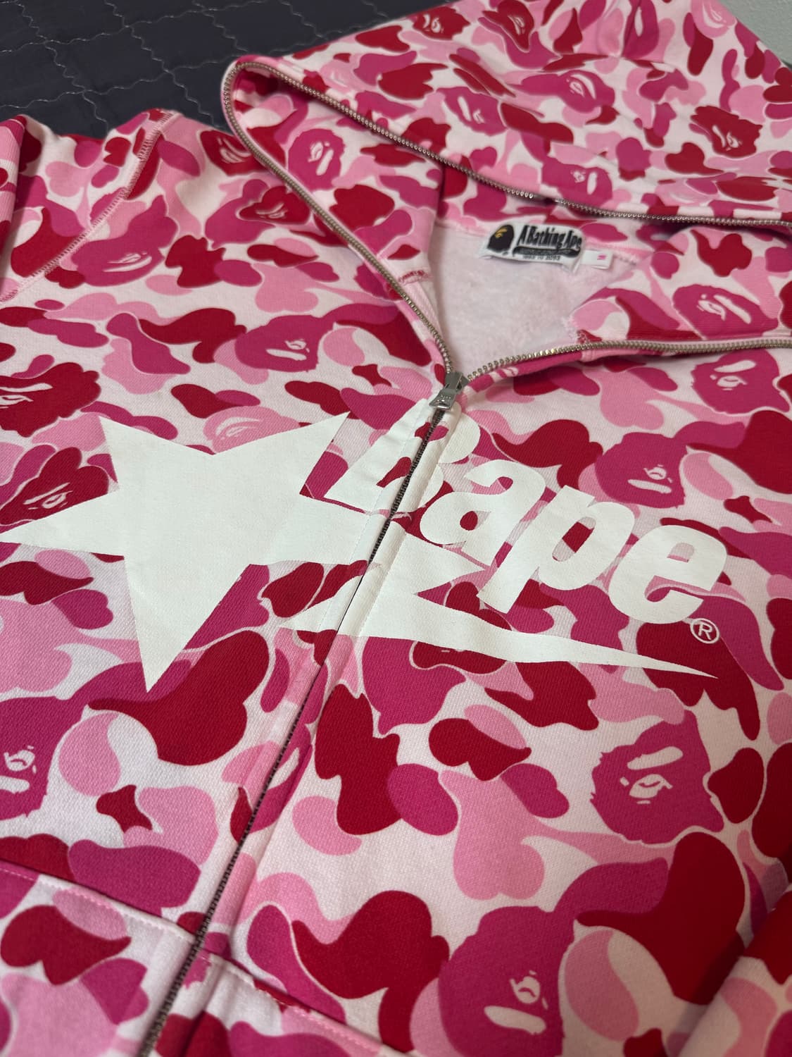 베이프스타 핑크 후드집업 M 상품이미지2