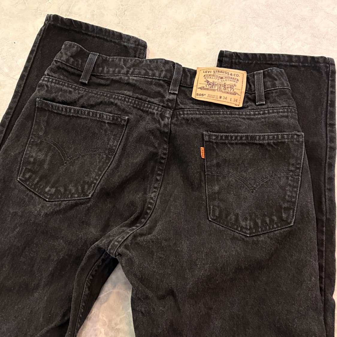 [34/36] USA🇺🇸 리바이스 505 오렌지탭 블랙 흑청 상품이미지6