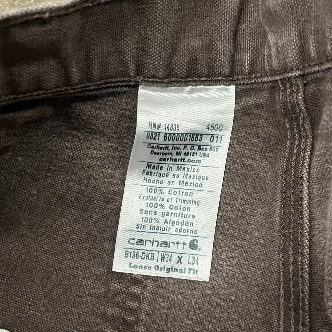 Carhartt 브라운 더블니 팬츠 (34“) 상품이미지6