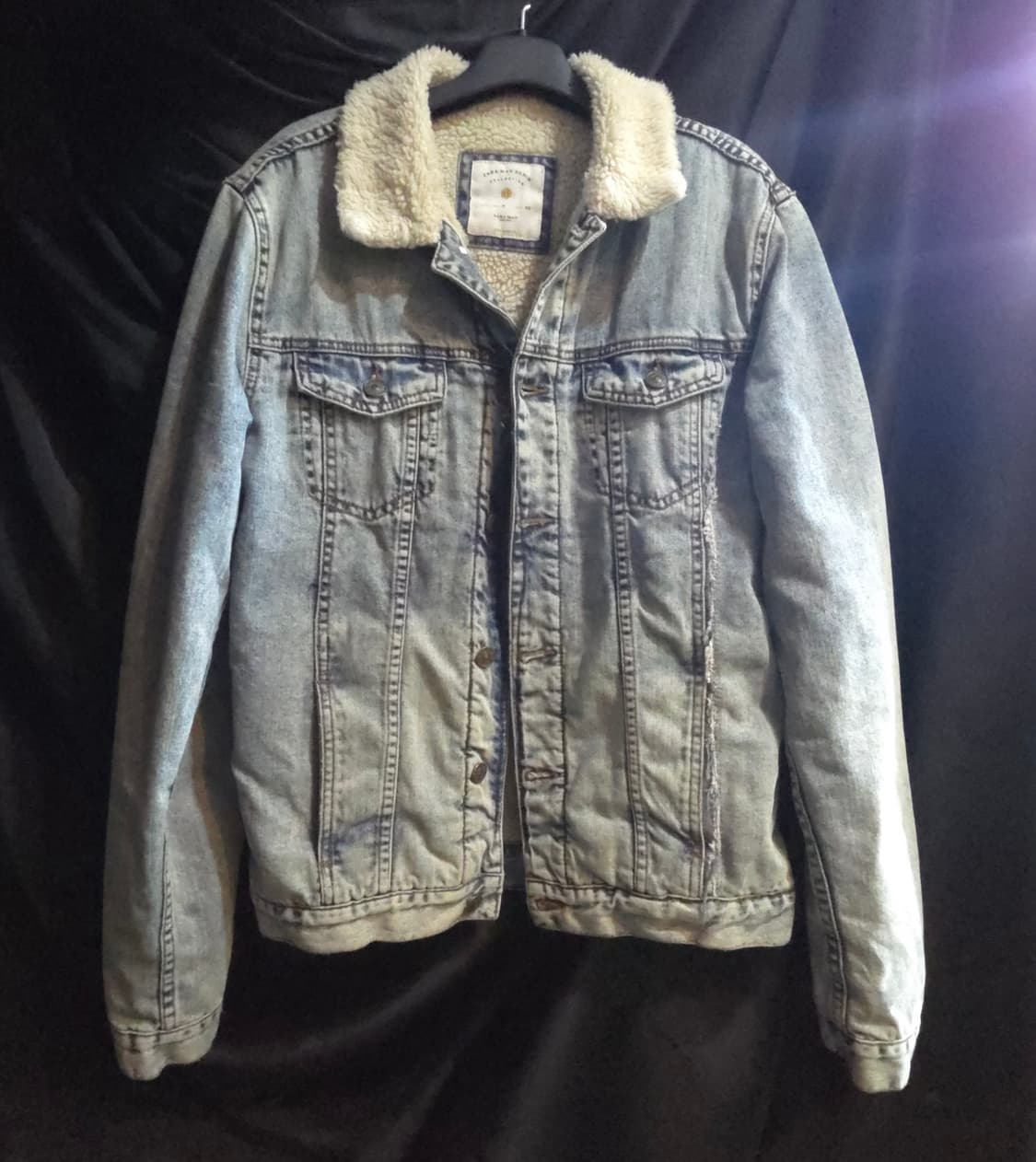 자라 맨 워싱 데님 쉐르파 자켓 상품이미지3