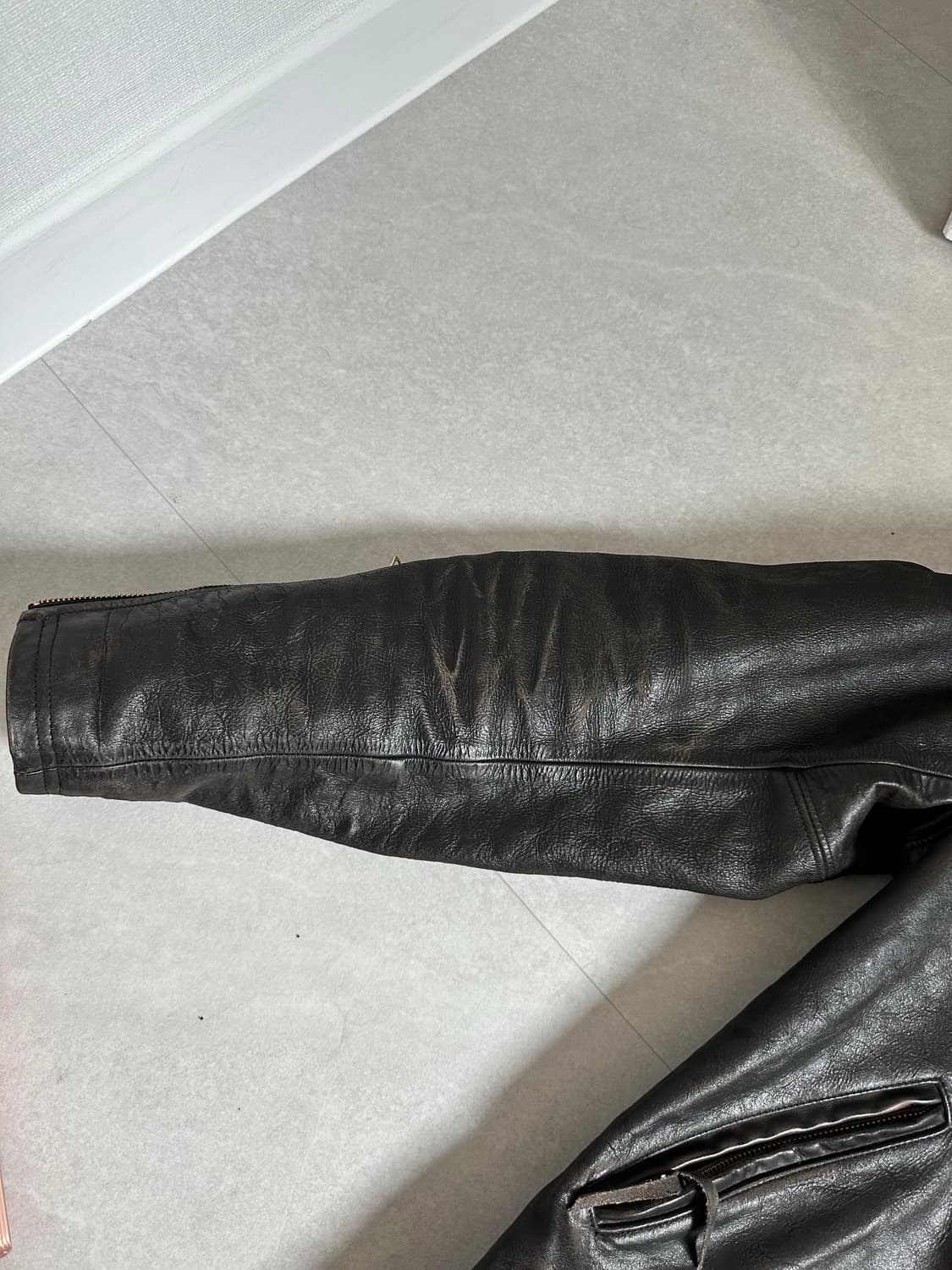 RRL 슬림핏 레더모토 L사이즈 상품이미지2