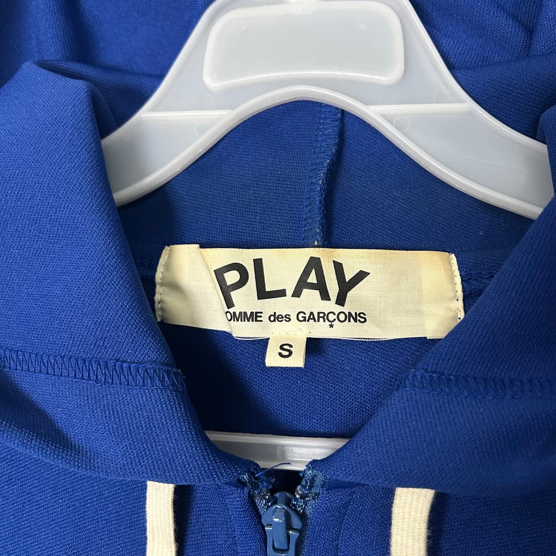  (S) 꼼데가르송 플레이라인 블루 후드집업 상품이미지6