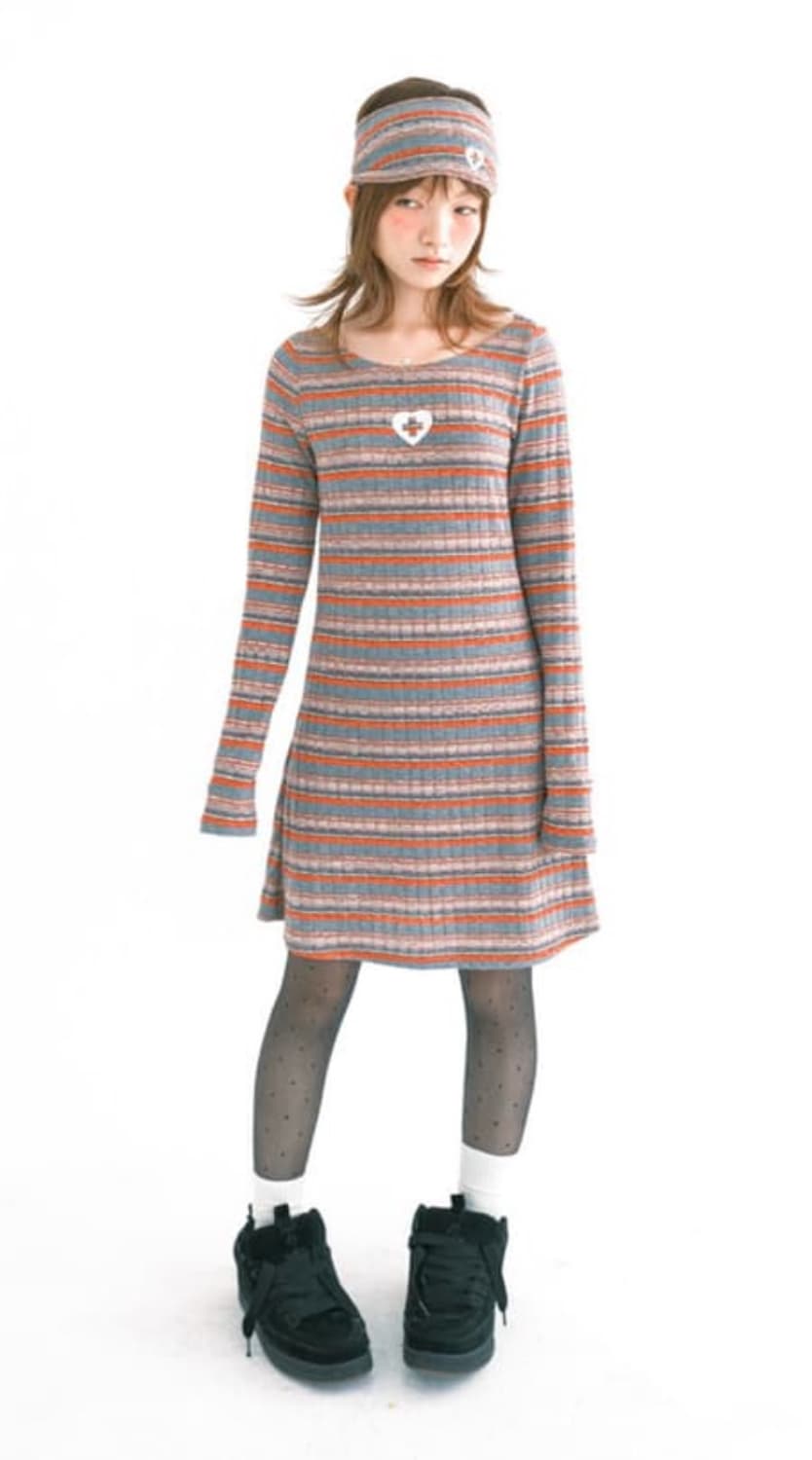 샵페어리 rainbow sheer knit mini dress 상품이미지1