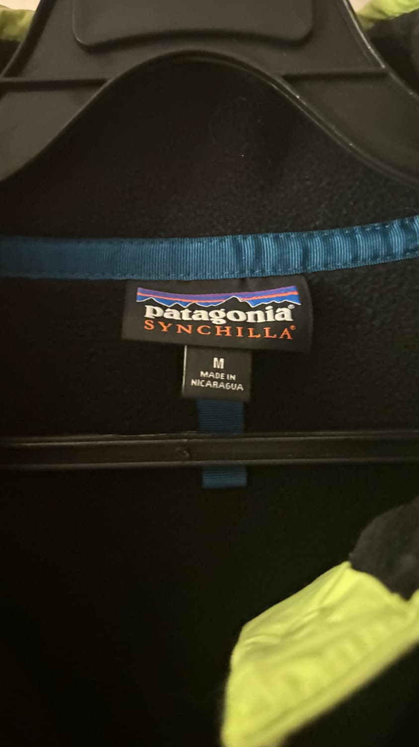 [M]파타고니아 신칠라 블랙 형광 네온그린 상품이미지2