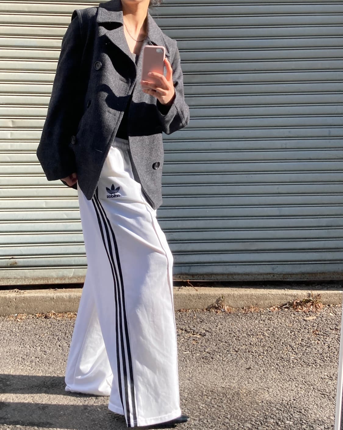 Adidas 와이드핏 화이트 트레이닝 팬츠 상품이미지1