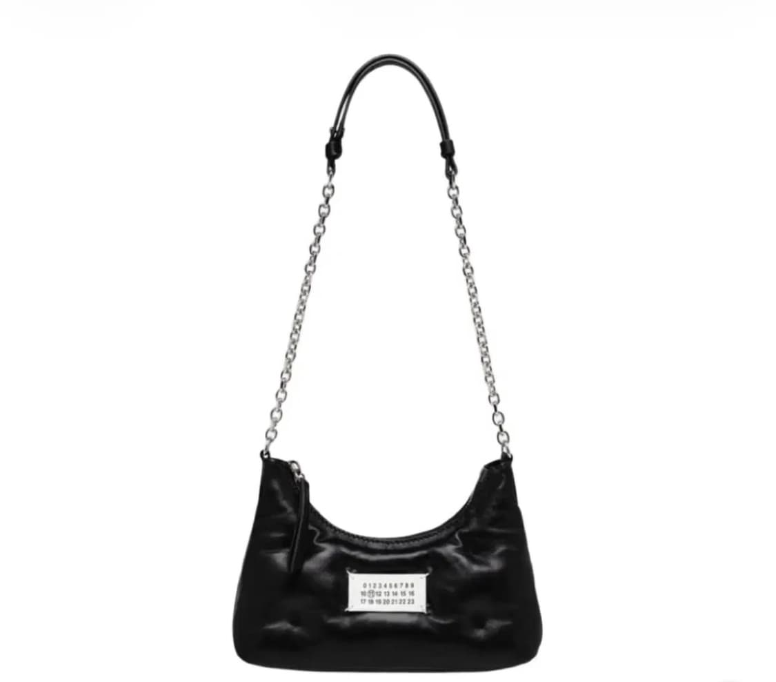 [OS] 메종 마르지엘라 글램슬램 레더 가죽 마이크로 체인 호보 백 블랙 상품이미지1