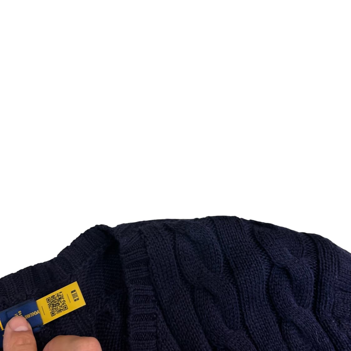 폴로 랄프로렌 QR 네이비 코튼 케이블 니트 상품이미지4