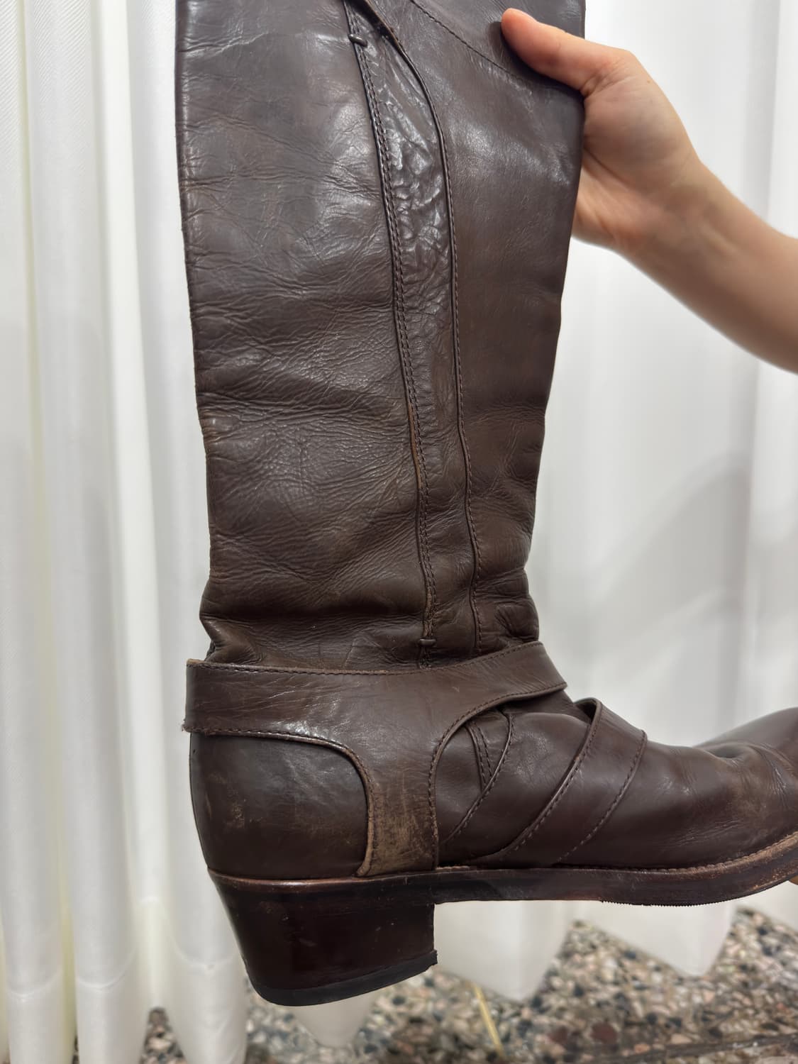 vibram brown buckle leather boots 상품이미지6