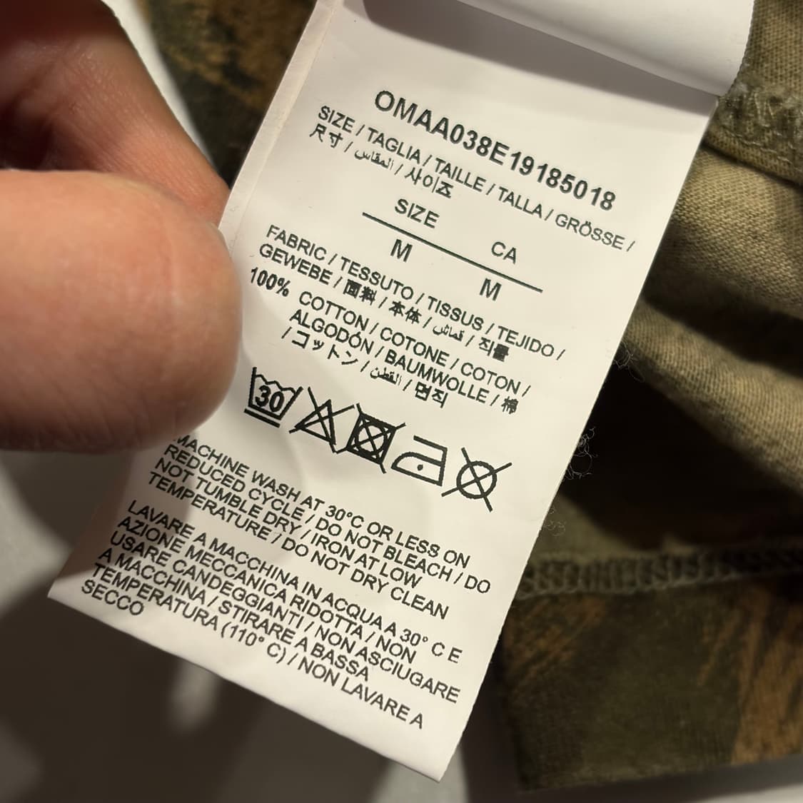 [M] 오프화이트 카모플라쥬 반팔 티셔츠 오케이몰 C643 상품이미지5