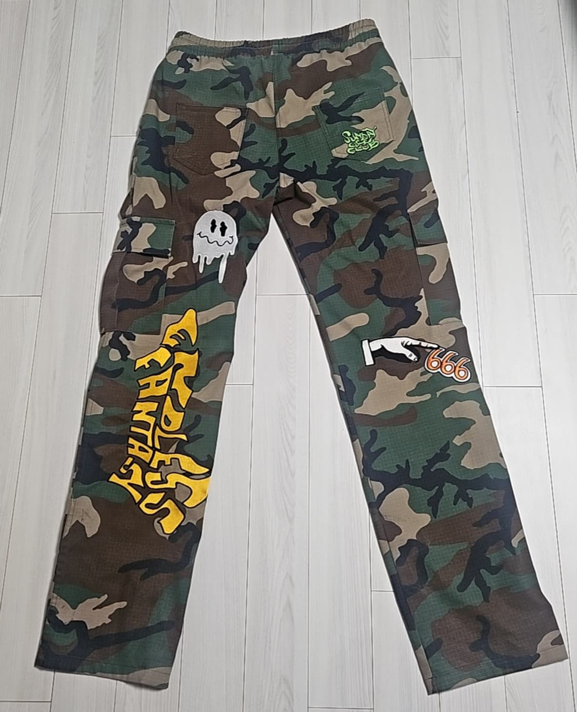 선데이오프클럽 자수 카모바지 상품이미지2