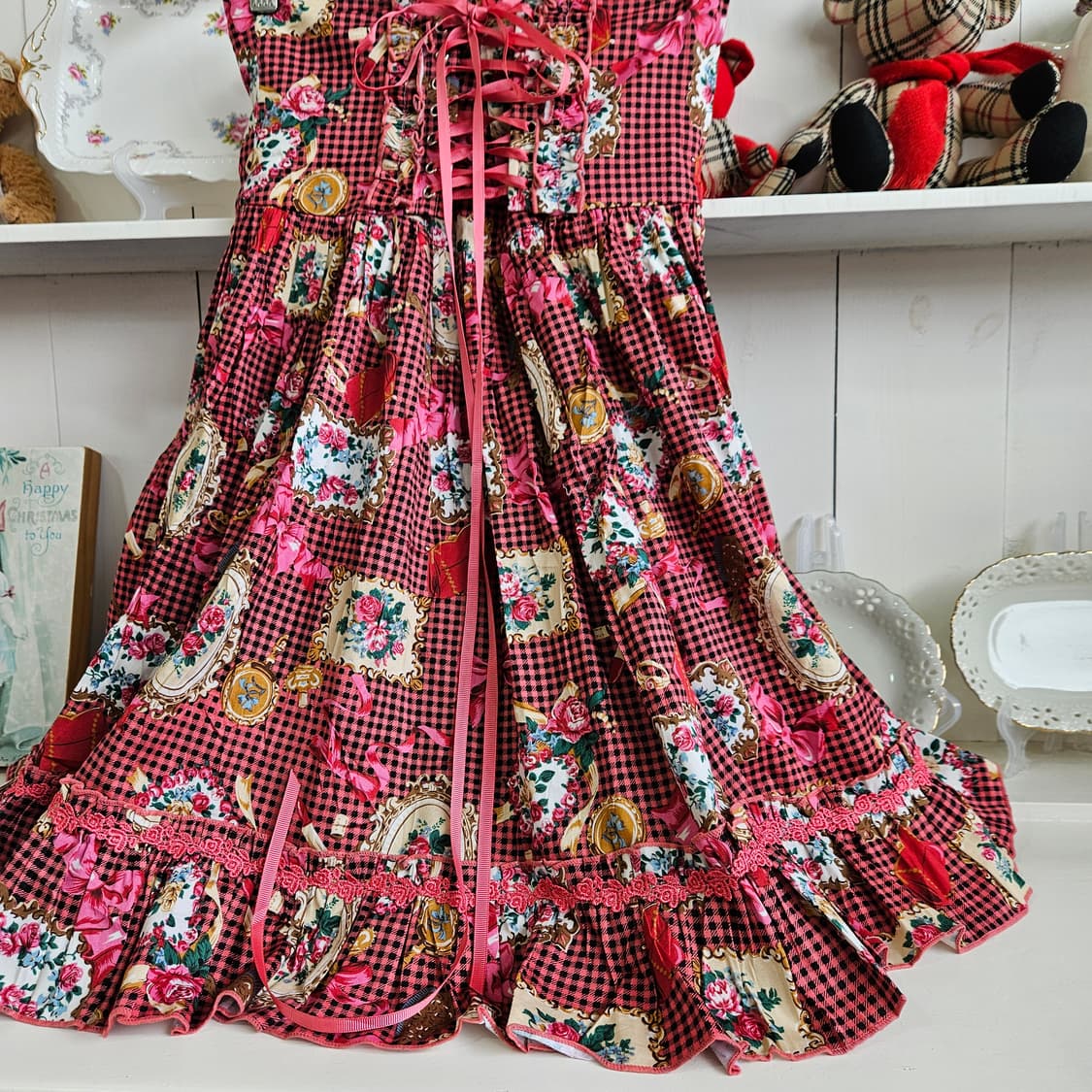 바디라인 로즈 코르셋 튜브탑 스커트 상품이미지3