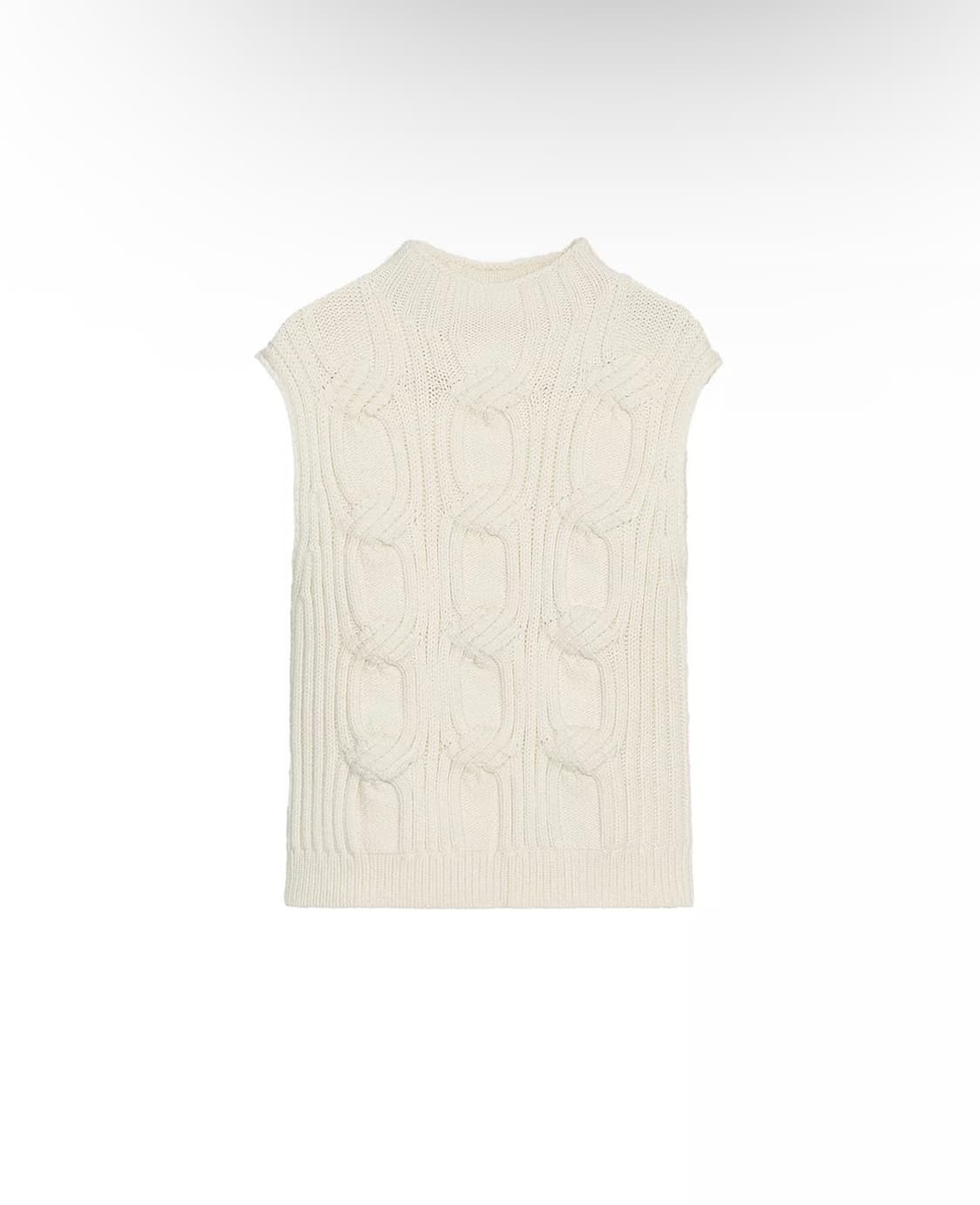 Zara 케이블 니트 베스트 아이보리 상품이미지1