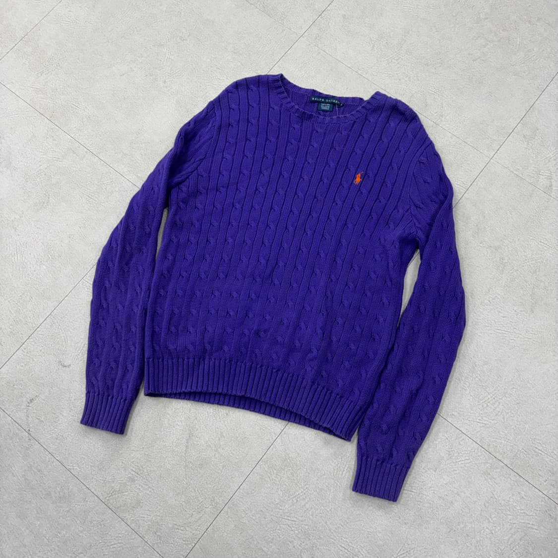 폴로 랄프로렌 케이블 퍼플 포니 니트 상품이미지1