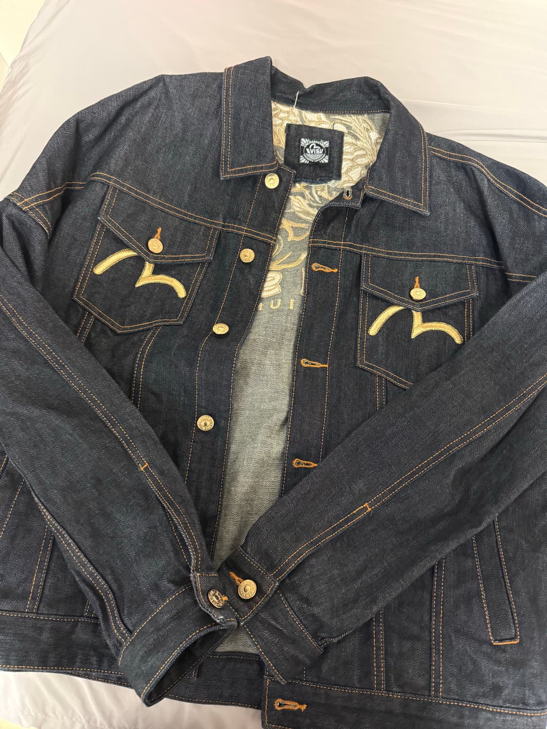 에비수 데님 자켓 자수 용자켓 상품이미지1