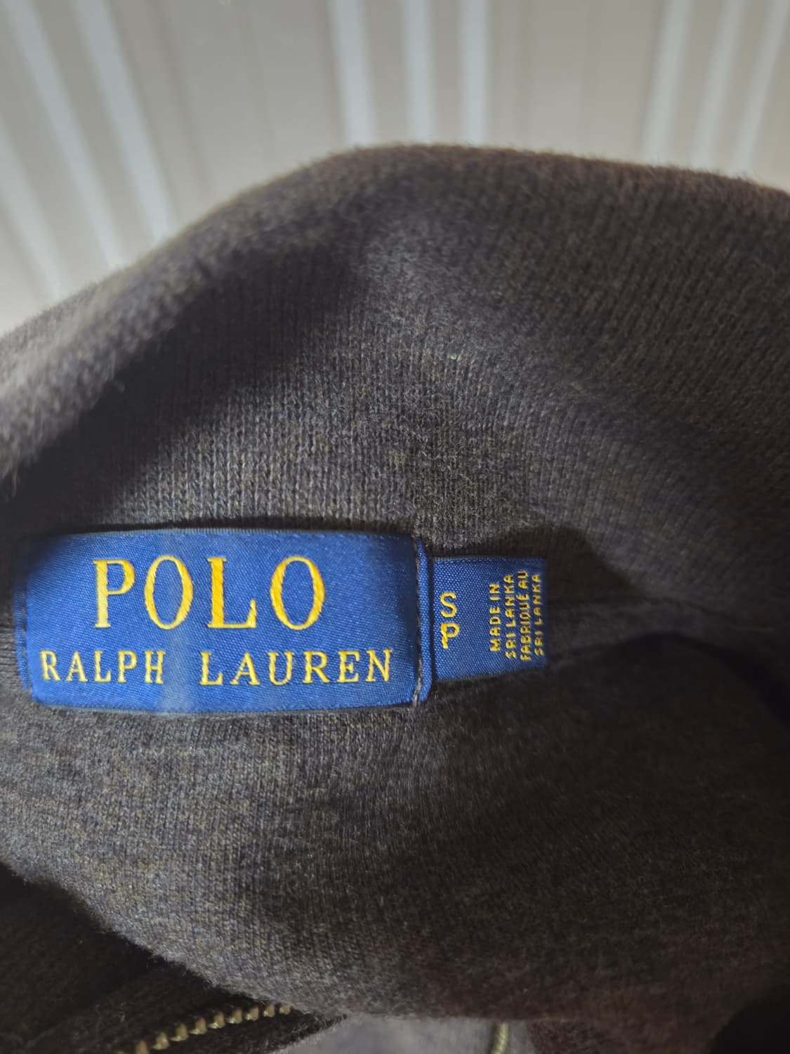 폴로 반집업 코튼 니트 브라운 색 상품이미지3