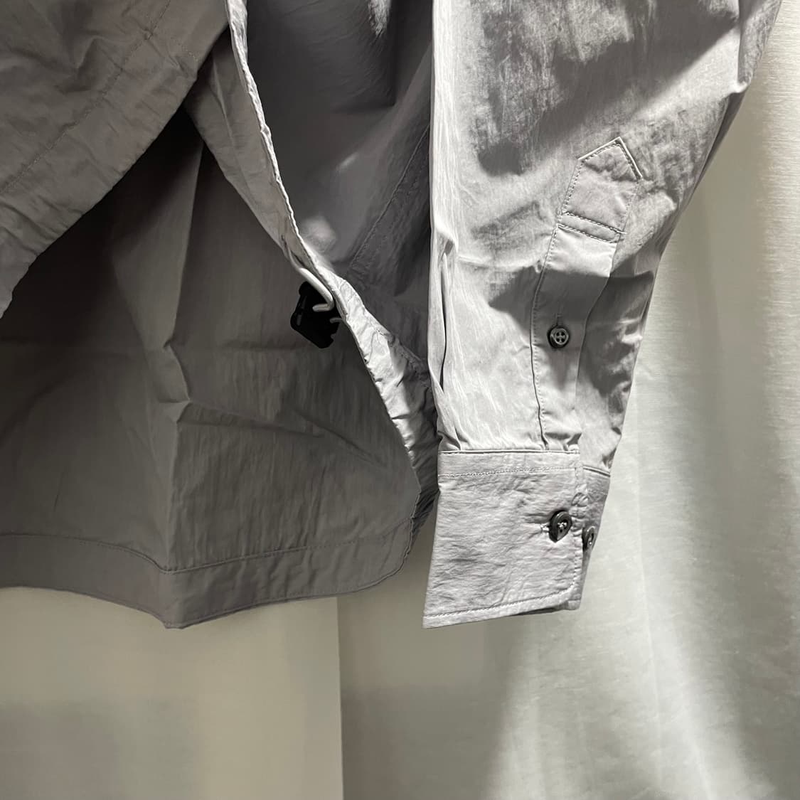 언어펙티드/ 드로스트링 오버사이즈 셔츠 세이지블루/ L 상품이미지6