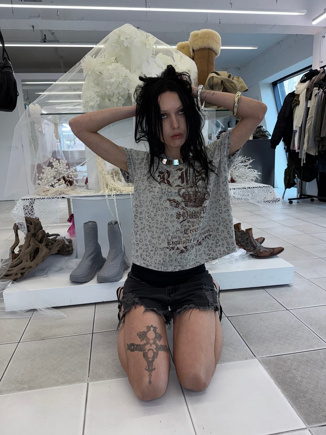 destroyed denim shorts 상품이미지4