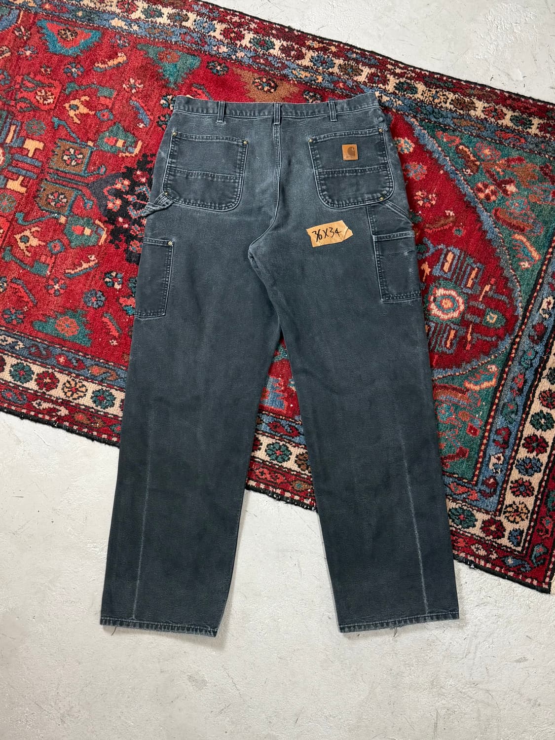 OG 칼하트 B136 더블니 팬츠 칼하트 썩블니 블랙 상품이미지4