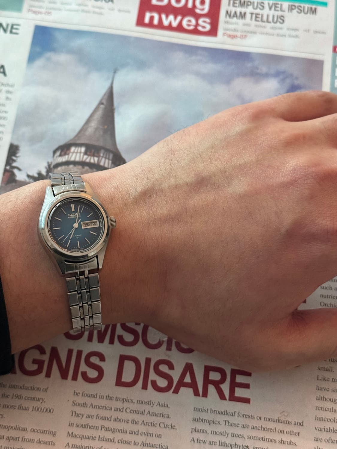 세이코 Seiko 오토매틱 17석 블루 레이디스 상품이미지4