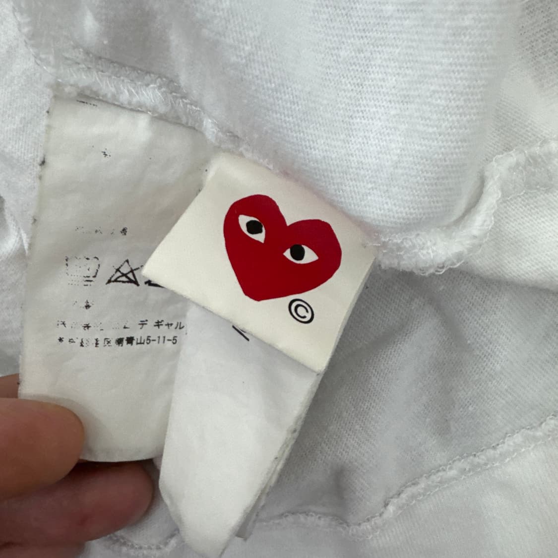 여성용 M 꼼데가르송 플레이 기본 반팔 티셔츠  상품이미지5