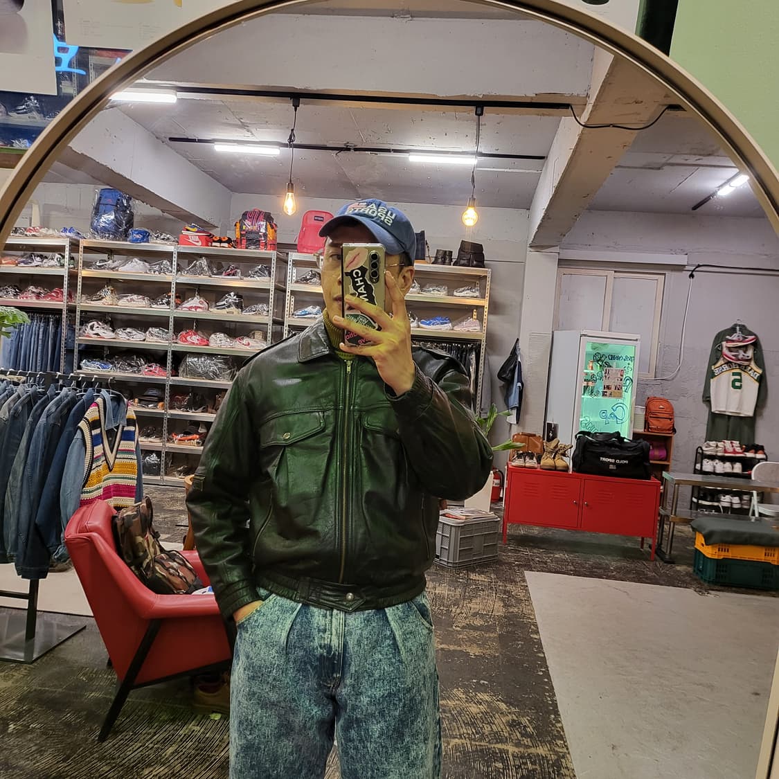 90s Japan 레더 자켓 (M) 상품이미지2