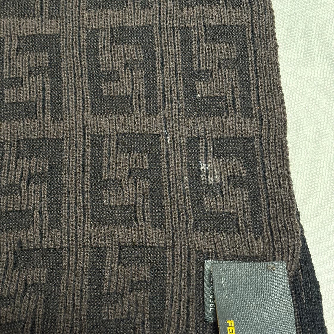 Fendi 100% 울 주카패턴 브라운 머플러 상품이미지5