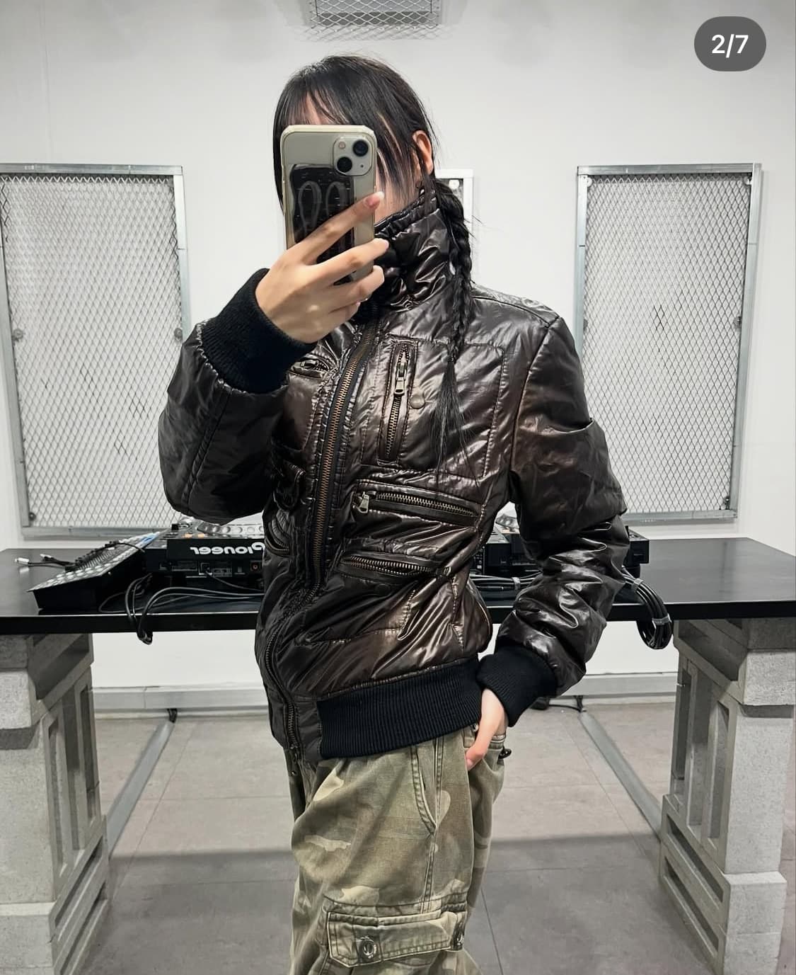 다크 브라운 글로시 패딩 상품이미지2